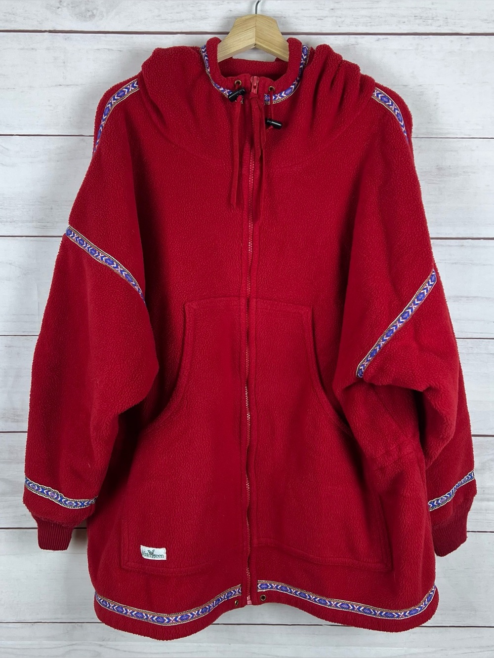 Wintergreen By Susan Schurke Ely, Mn Fleece Full Zip Jacket Red Mens Size L